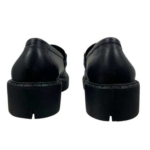 Mango Lug Sole Leather Loafer with Metallic Detail Black Size 38/ 7.5 - Picture 8 of 12